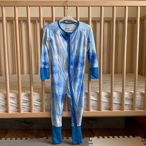 Little Sleepies 12-18 months bamboo viscose zipper pajama in Blue Watercolor